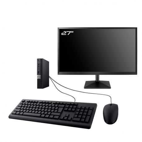 PC Dell OptiPlex 5060 Micro Ecran 27" Intel I3-8100T RAM 8Go SSD 240Go W11 Wifi