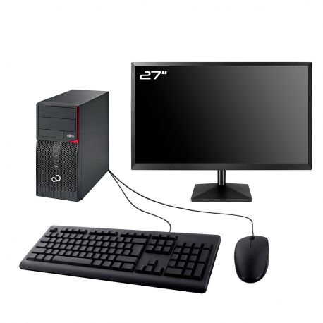 PC Fujitsu P556 Tour Ecran 27" Intel I7-6700 RAM 8Go SSD 240Go W11 Wifi