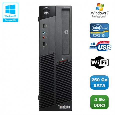 PC Lenovo Thinkcentre M90P 5864 Core i5-650 3.2GHz 4Go 250Go Graveur WIFI W7