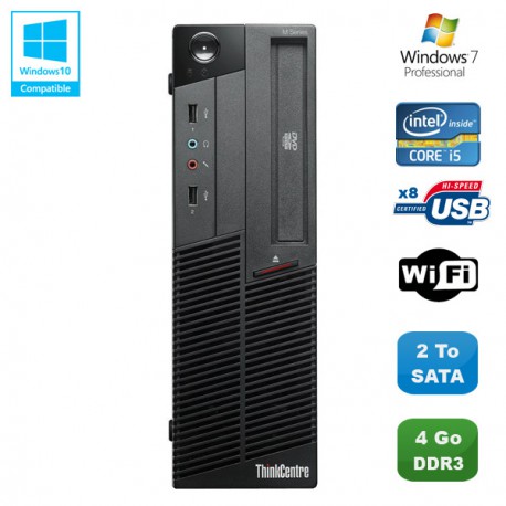 PC Lenovo Thinkcentre M90P 5864 Core i5-650 3.2GHz 4Go 2To Graveur WIFI Win 7