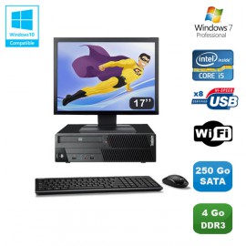 PC Lenovo M90P 5864 Core i5-650 3.2GHz 4Go 250Go Graveur WIFI W7 + Ecran 17"