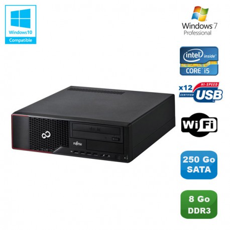 PC Fujitsu Esprimo E700 E90+ SFF Core i5-2400 3.1GHz 8Go 250Go Graveur WIFI W7