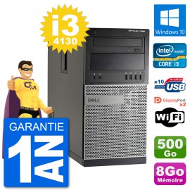 PC Tour Dell 7020 Intel Core i3-4130 RAM 8Go Disque Dur 500Go Windows 10 Wifi