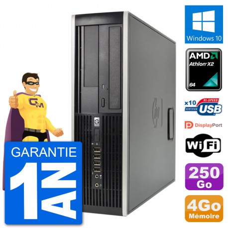 PC HP 6005 SFF AMD Athlon II X2 B24 RAM 4Go Disque Dur 250Go Windows 10 Wifi