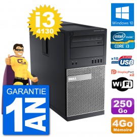PC Tour Dell 9020 Intel Core i3-4130 RAM 4Go Disque Dur 250Go Windows 10 Wifi