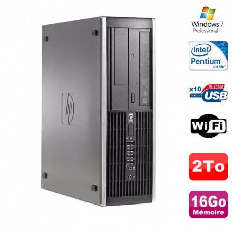 PC HP Compaq 8300 Elite SFF Pentium G870 3.10Ghz Graveur 16Go DDR3 2To Win 7 Pro