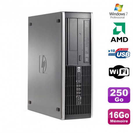 PC HP Compaq 6005 Pro SFF AMD 3GHz 16Go DDR3 250Go SATA Graveur WIFI Win 7 Pro