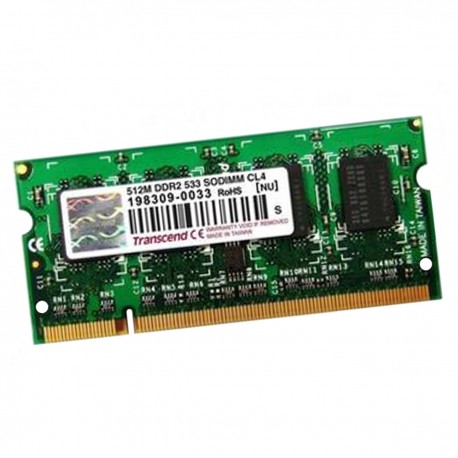 512Mo RAM Transcend JM533QSJ-512M SODIMM PC2-4200S 200-Pin 533MHz 2Rx8 CL4