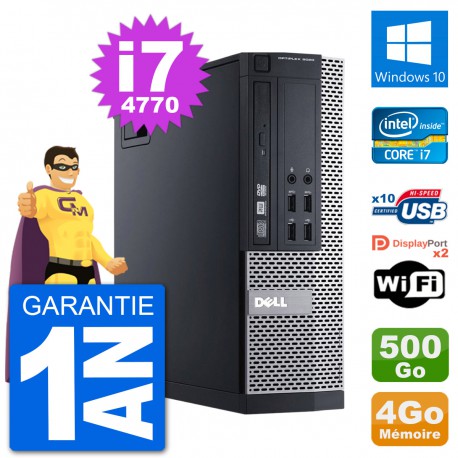 PC Dell 9020 SFF Intel Core i7-4770 RAM 4Go Disque Dur 500Go Windows 10 Wifi