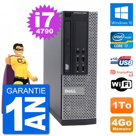 PC Dell 9020 SFF Intel Core i7-4790 RAM 4Go Disque Dur 1To Windows 10 Wifi