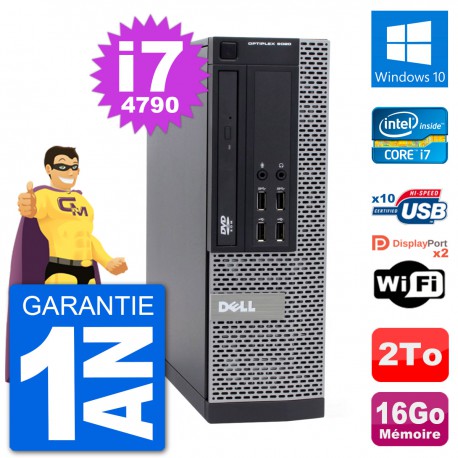 PC Dell 9020 SFF Intel Core i7-4790 RAM 16Go Disque Dur 2To Windows 10 Wifi