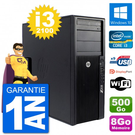 PC Tour HP Z210 Intel Core i3-2100 RAM 8Go Disque Dur 500Go Windows 10 Wifi