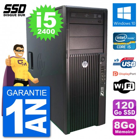 PC Tour HP WorkStation Z210 Intel Core i5-2400 RAM 8Go SSD 120Go Windows 10 Wifi