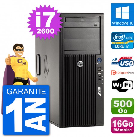 PC Tour HP Z210 Intel Core i7-2600 RAM 16Go Disque Dur 500Go Windows 10 Wifi