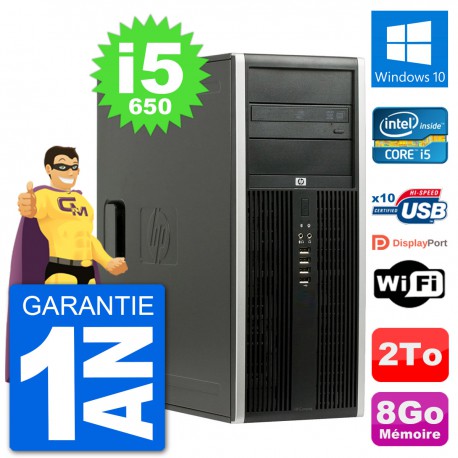 PC Tour HP 8100 Elite Intel Core i5-650 RAM 8Go Disque Dur 2To Windows 10 Wifi