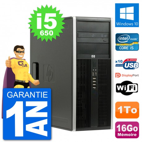 PC Tour HP 8100 Elite Intel Core i5-650 RAM 16Go Disque Dur 1To Windows 10 Wifi