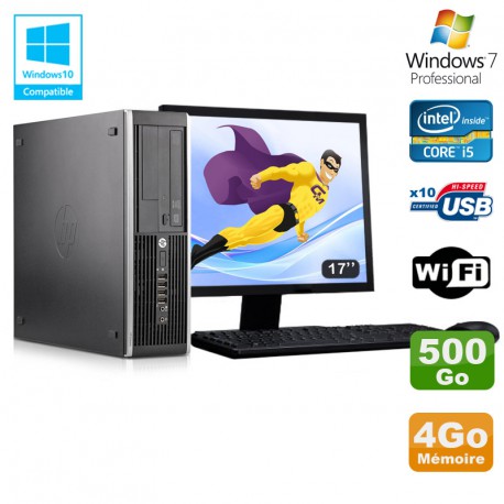 Lot PC HP Elite 8300 SFF I5-3470 3.2GHz 4Go 500Go Graveur Wifi W7 + Ecran 17"