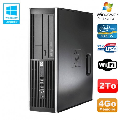 PC HP Elite 8300 SFF Core I5 3470 3.2GHz 4Go Disque 2To Graveur USB3 Wifi W7