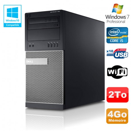 PC Tour Dell Optiplex 790 Intel Core I5 3.1Ghz 4Go Disque 2To DVD WIFI Win 7