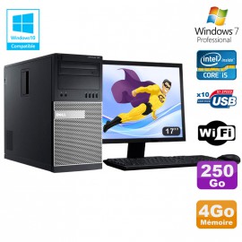 Lot PC Tour Dell 790 Core I5 3.1Ghz 4Go Disque 250Go DVD WIFI Win 7 + Ecran 17"