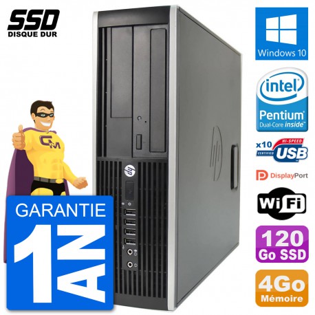 PC HP Compaq 6200 Pro SFF Intel G630 RAM 4Go SSD 120Go Windows 10 Wifi