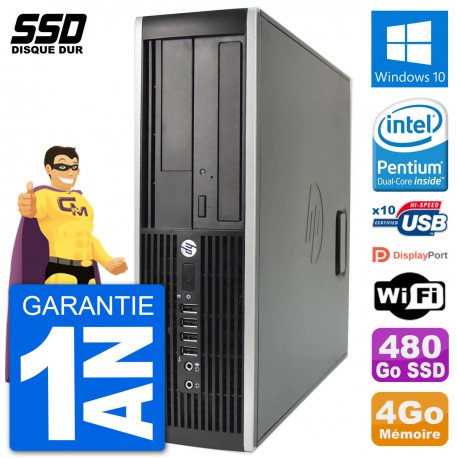 PC HP Compaq 6200 Pro SFF Intel G630 RAM 4Go SSD 480Go Windows 10 Wifi