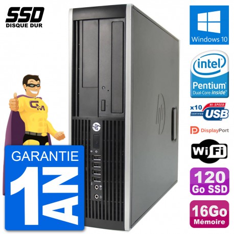 PC HP Compaq 6200 Pro SFF Intel G630 RAM 16Go SSD 120Go Windows 10 Wifi