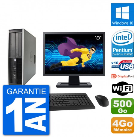 PC HP Compaq 6200 Pro SFF Ecran 19" G630 RAM 4Go Disque 500Go Windows 10 Wifi