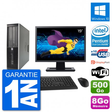 PC HP Compaq 6200 Pro SFF Ecran 19" G630 RAM 8Go Disque 500Go Windows 10 Wifi