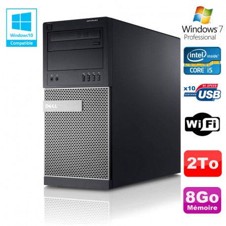 PC Tour Dell Optiplex 790 Intel Core I5 3.1Ghz 8Go Disque 2To DVD WIFI Win 7