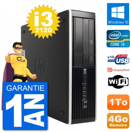 PC HP Compaq 6200 Pro SFF Intel i3-2120 RAM 4Go Disque Dur 1To Windows 10 Wifi