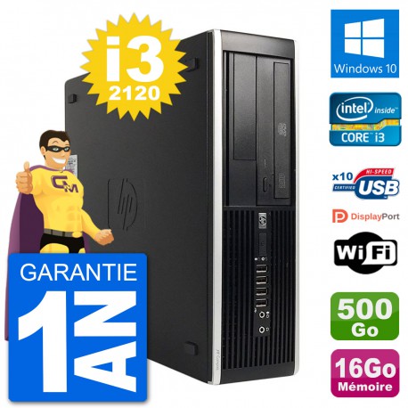 PC HP Compaq 6200 Pro SFF Intel i3-2120 RAM 16Go Disque 500Go Windows 10 Wifi