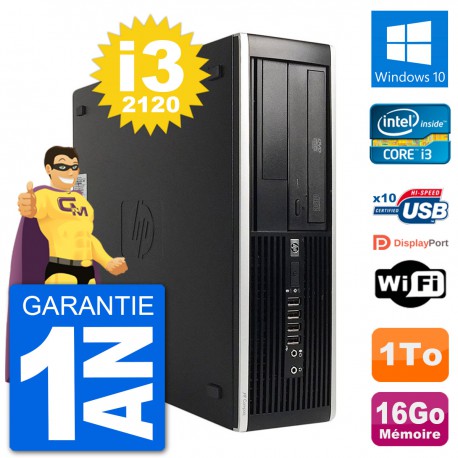 PC HP Compaq 6200 Pro SFF Intel i3-2120 RAM 16Go Disque Dur 1To Windows 10 Wifi