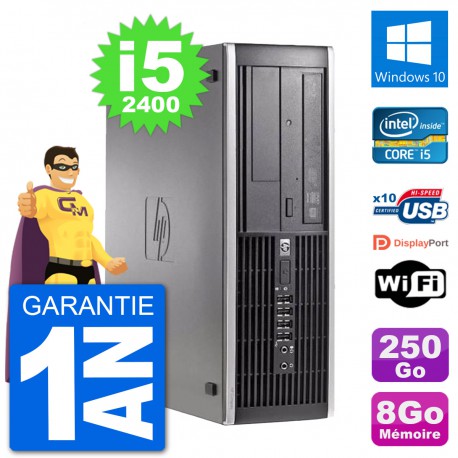 PC HP Compaq 6200 Pro SFF Intel i5-2400 RAM 8Go Disque Dur 250Go Windows 10 Wifi