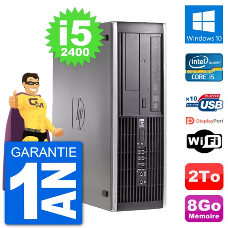 PC HP Compaq 6200 Pro SFF Intel i5-2400 RAM 8Go Disque Dur 2To Windows 10 Wifi