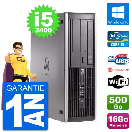 PC HP Compaq 6200 Pro SFF Intel i5-2400 RAM 16Go Disque 500Go Windows 10 Wifi