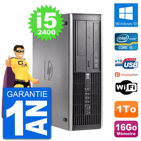 PC HP Compaq 6200 Pro SFF Intel i5-2400 RAM 16Go Disque Dur 1To Windows 10 Wifi