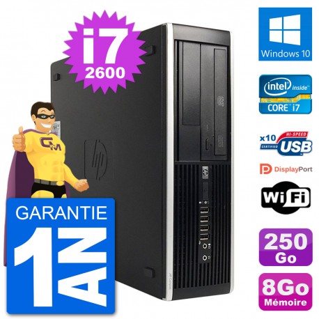 PC HP Compaq 6200 Pro SFF Intel i7-2600 RAM 8Go Disque Dur 250Go Windows 10 Wifi