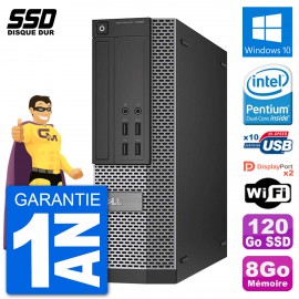 PC Dell OptiPlex 7020 SFF Intel G3220 RAM 8Go SSD 120Go Windows 10 Wifi