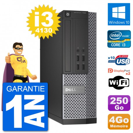 PC Dell OptiPlex 7020 SFF Intel i3-4130 RAM 4Go Disque Dur 250Go Windows 10 Wifi