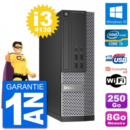 PC Dell OptiPlex 7020 SFF Intel i3-4130 RAM 8Go Disque Dur 250Go Windows 10 Wifi