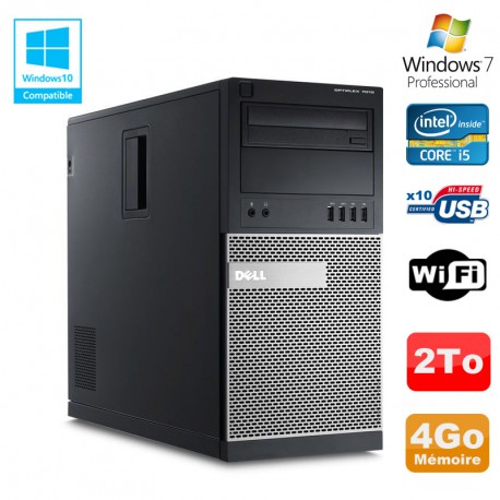 PC Tour Dell Optiplex 7010 Core I5-3470 3.2Ghz 4Go Disque 2To DVD WIFI Win 7