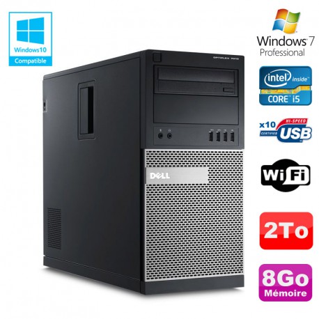 PC Tour Dell Optiplex 7010 Core I5-3470 3.2Ghz 8Go Disque 2To DVD WIFI Win 7