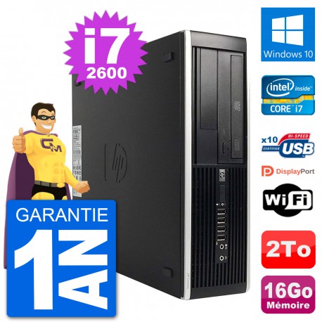 PC HP Compaq Pro 6300 SFF Intel i7-2600 RAM 16Go Disque Dur 2To Windows 10 Wifi