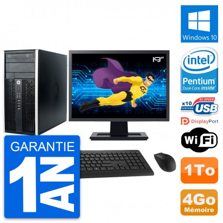 PC Tour HP Pro 6300 CMT Ecran 19" G630 RAM 4Go Disque Dur 1To Windows 10 Wifi