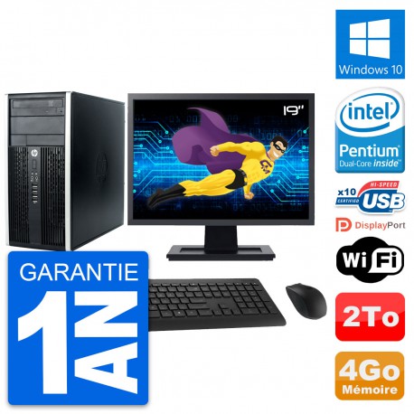 PC Tour HP Pro 6300 CMT Ecran 19" G630 RAM 4Go Disque Dur 2To Windows 10 Wifi