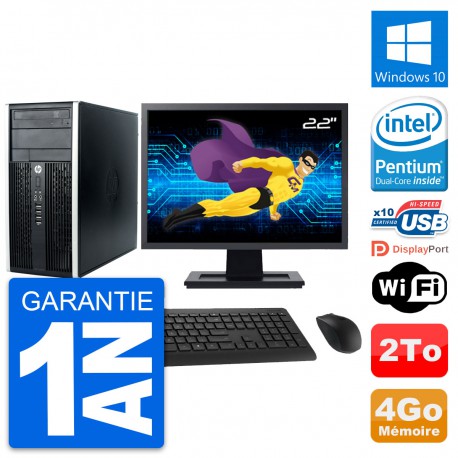 PC Tour HP Pro 6300 CMT Ecran 22" G630 RAM 4Go Disque Dur 2To Windows 10 Wifi