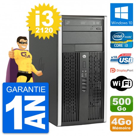 PC Tour HP Pro 6300 CMT Intel i3-2120 RAM 4Go Disque Dur 500Go Windows 10 Wifi