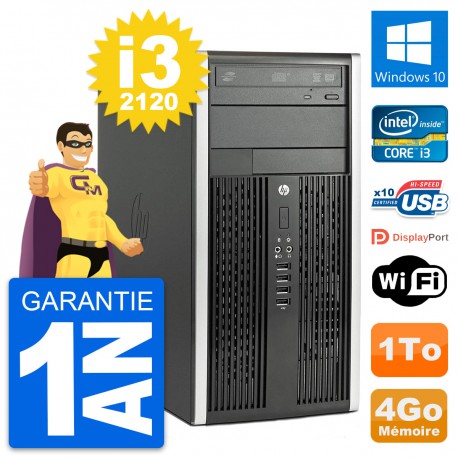 PC Tour HP Compaq Pro 6300 CMT Intel i3-2120 RAM 4Go Disque 1To Windows 10 Wifi