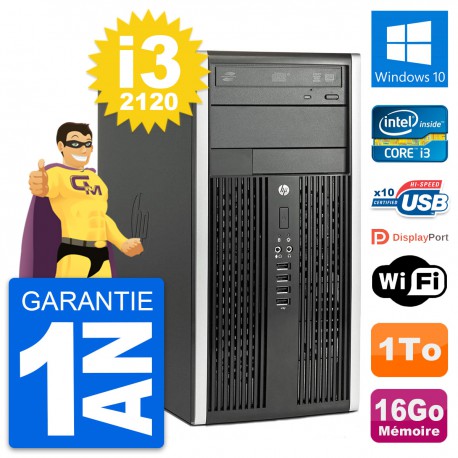 PC Tour HP Compaq Pro 6300 CMT Intel i3-2120 RAM 16Go Disque 1To Windows 10 Wifi